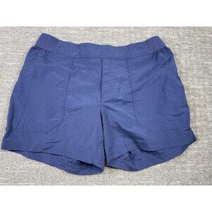 Women’s Columbia Large L Pull On Shorts Navy Blue Hiking Outdoor